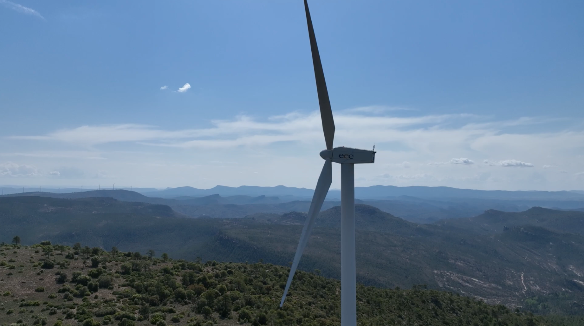 Aerogenerador en la Serranía de Cuenca